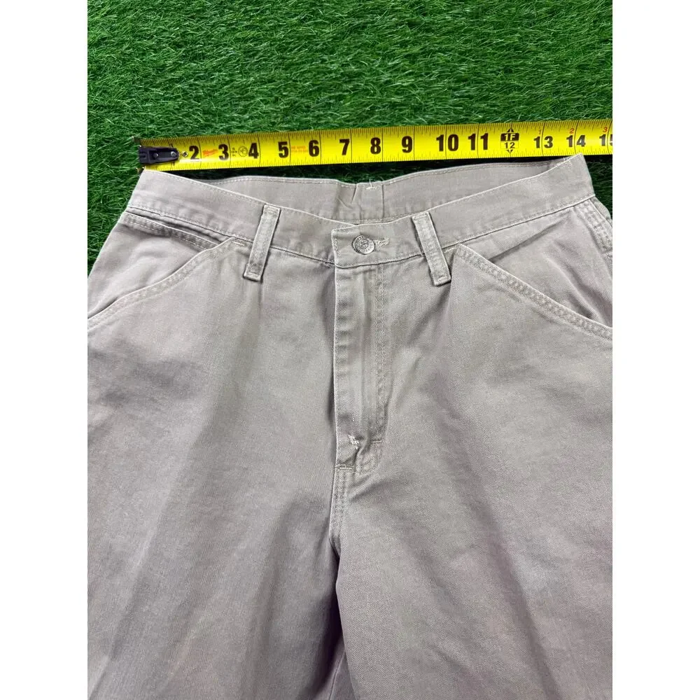 Wrangler Mens 30x32 Khaki Beige Carpenter Pants Relaxed Fit Utility Workwear Y2K - Picture 14 of 15